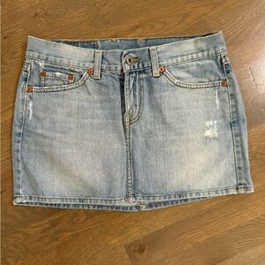 Vintage Lucky Brand Women's Blue Dungaree skirt Blossom Minnie Size 4/27